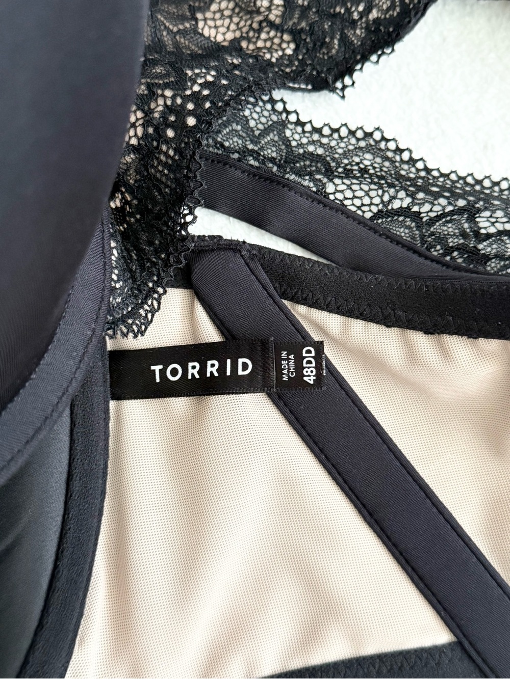 Torrid Front Hook Black Lace Racerback Bra 48DD Romantic Feminine - Picture 6 of 6